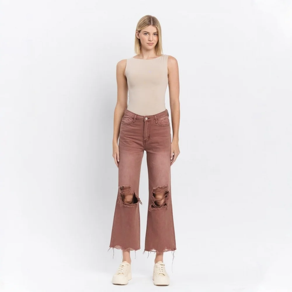 Vervet Leslie Super High Rise 90s Vintage Crop Flare Jeans 31